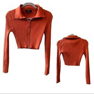 The Vintage Shop Cropped Zip-up Sweater